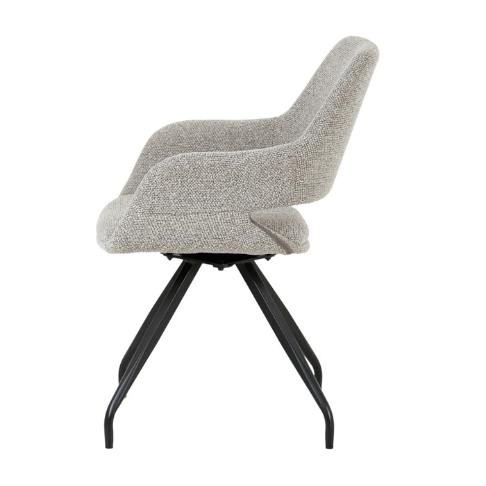 Eetkamerstoel Capp Taupe Draaibaar 61 cm 61x61x88 cm-Eetkamerstoelen-Livingfurn