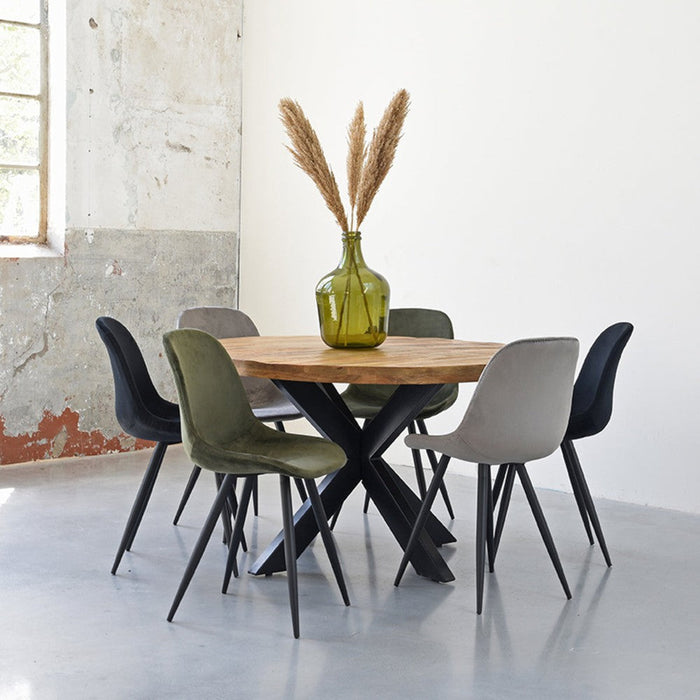 Eetkamerstoel Capri - Army - Fluweel-Eetkamerstoelen-LABEL51