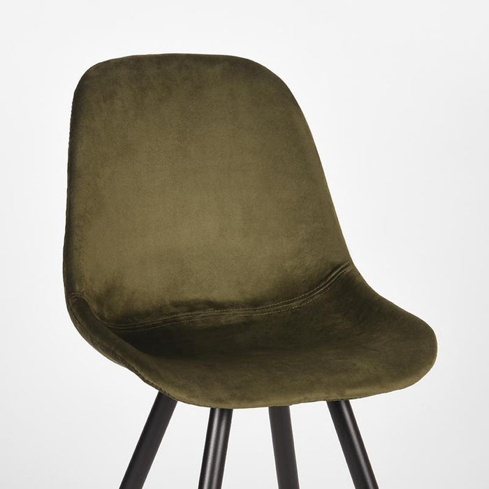 Eetkamerstoel Capri - Army green - Fluweel-Eetkamerstoelen-LABEL51