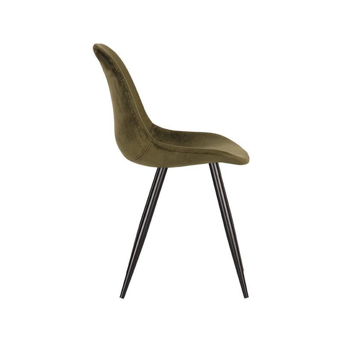 Eetkamerstoel Capri - Army green - Fluweel-Eetkamerstoelen-LABEL51