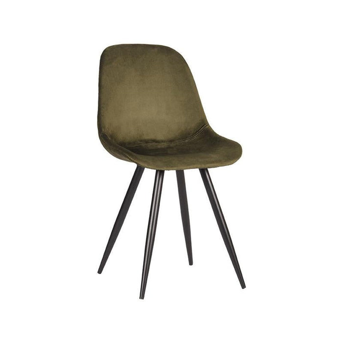 Eetkamerstoel Capri - Army green - Fluweel-Eetkamerstoelen-LABEL51