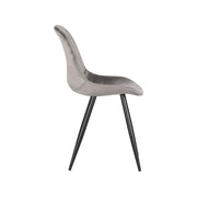 Eetkamerstoel Capri Grijs Fluweel 46x56x88 cm-Eetkamerstoelen-LABEL51