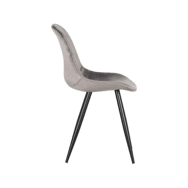 Eetkamerstoel Capri Grijs Fluweel 46x56x88 cm-Eetkamerstoelen-LABEL51