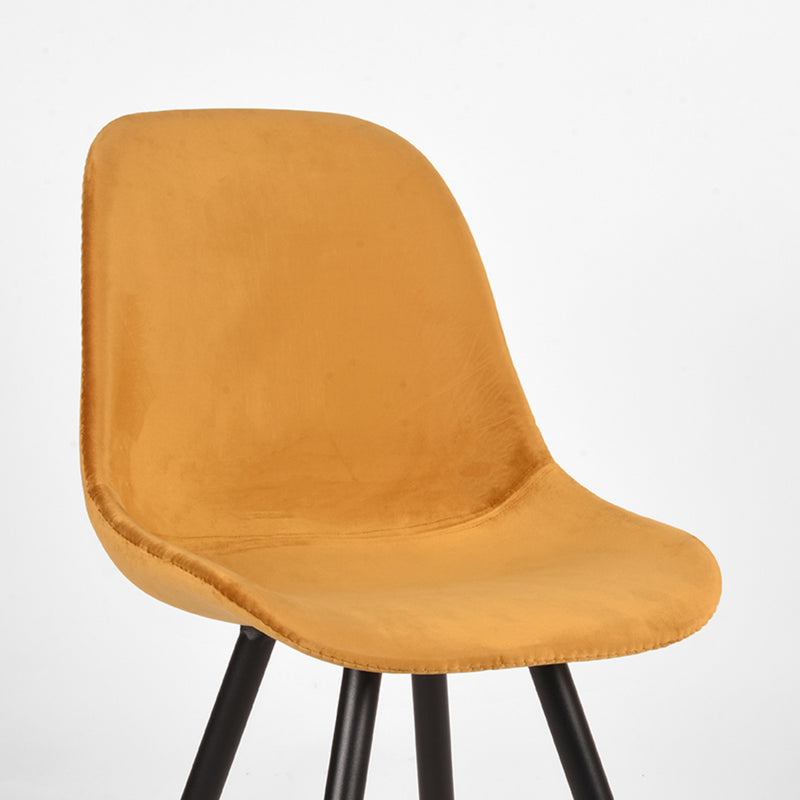 Eetkamerstoel Capri Oker Fluweel 46x56x88 cm-Eetkamerstoelen-LABEL51