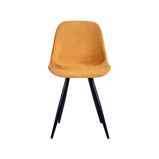 Eetkamerstoel Capri Oker Fluweel 46x56x88 cm-Eetkamerstoelen-LABEL51
