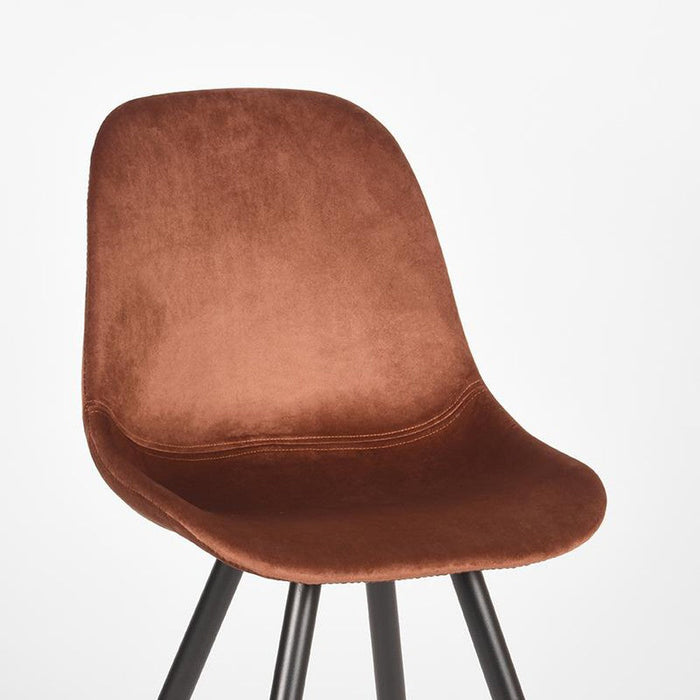 Eetkamerstoel Capri - Rust - Fluweel-Eetkamerstoelen-LABEL51