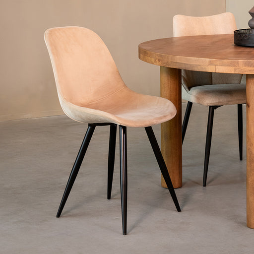 Eetkamerstoel Capri Zand Fluweel 46x56x88 cm-Eetkamerstoelen-LABEL51