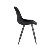 Eetkamerstoel Capri Zwart Fluweel 46x56x88 cm-Eetkamerstoelen-LABEL51
