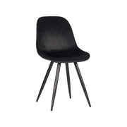 Eetkamerstoel Capri Zwart Fluweel 46x56x88 cm-Eetkamerstoelen-LABEL51