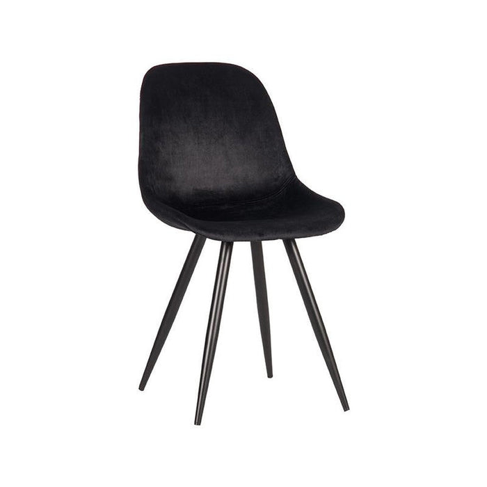 Eetkamerstoel Capri - Zwart - Fluweel-Eetkamerstoelen-LABEL51