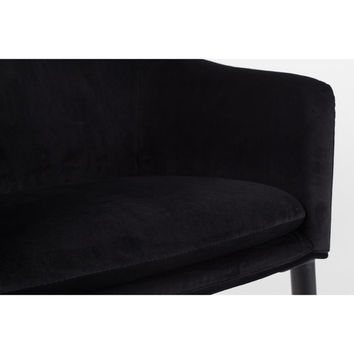 Eetkamerstoel Catelyn Stof Zwart 55.5x57 cm-Eetkamerstoelen-Creating Home