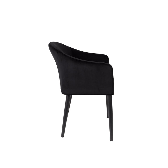 Eetkamerstoel Catelyn Stof Zwart 55.5x57 cm-Eetkamerstoelen-Creating Home