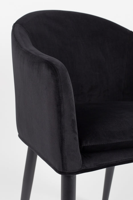 Eetkamerstoel Catelyn Stof Zwart 55.5x57 cm-Eetkamerstoelen-Creating Home