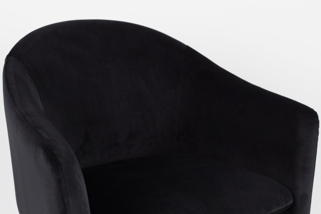 Eetkamerstoel Catelyn Stof Zwart 55.5x57 cm-Eetkamerstoelen-Creating Home