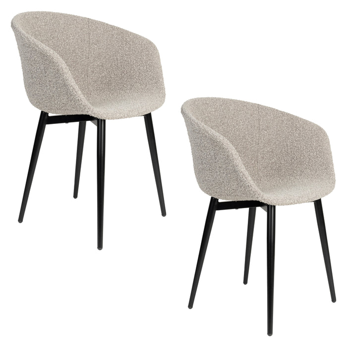 Eetkamerstoel Charly Polyester Grijs 52.5x63 cm