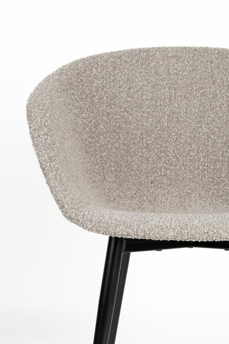 Eetkamerstoel Charly Polyester Grijs 52.5x63 cm-Fauteuils-Creating Home