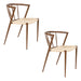 Eetkamerstoel Che Woven paper Bruin 46x52 cm-Eetkamerstoelen-Creating Home