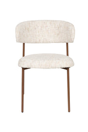 Eetkamerstoel Claes Off-white Polyester Wit 57.5x56.5 cm-Eetkamerstoelen-Creating Home