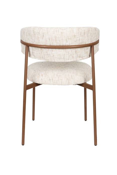 Eetkamerstoel Claes Off-white Polyester Wit 57.5x56.5 cm-Eetkamerstoelen-Creating Home