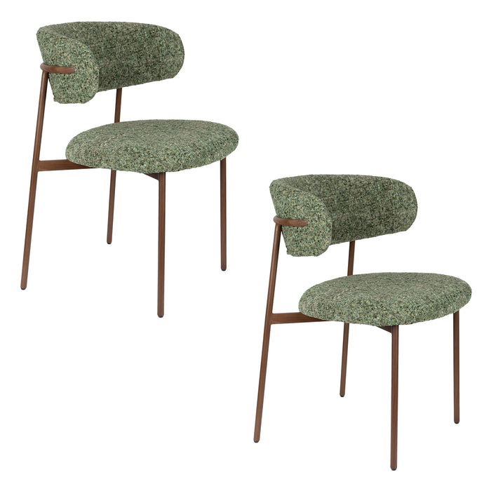 Eetkamerstoel Claes Polyester Groen 57.5x56.5 cm-Eetkamerstoelen-Creating Home