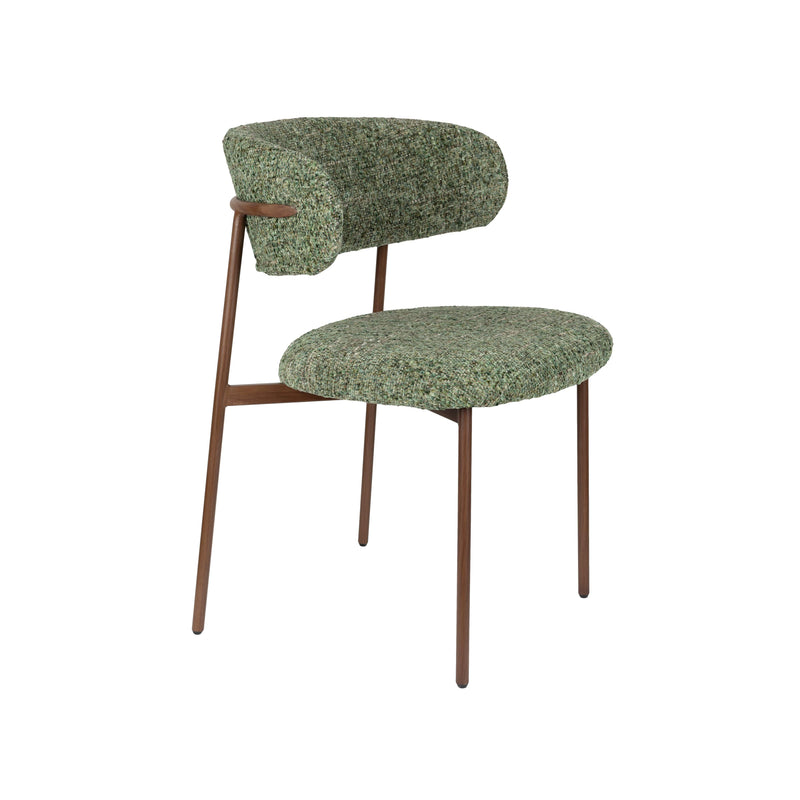 Eetkamerstoel Claes Polyester Groen 57.5x56.5 cm-Eetkamerstoelen-Creating Home