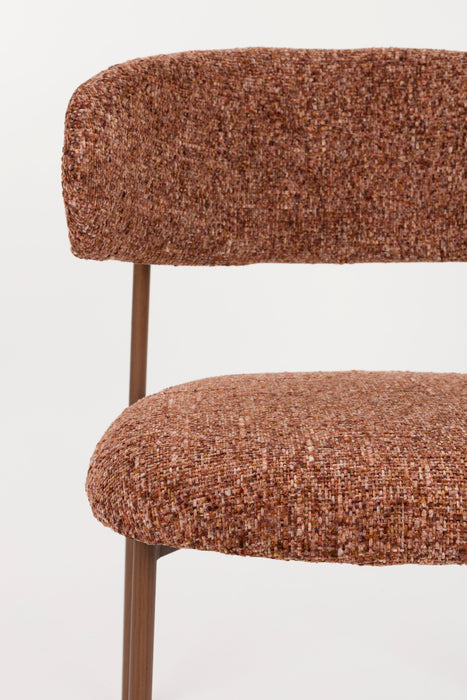 Eetkamerstoel Claes Polyester Terracotta 57.5x56.5 cm-Eetkamerstoelen-Creating Home
