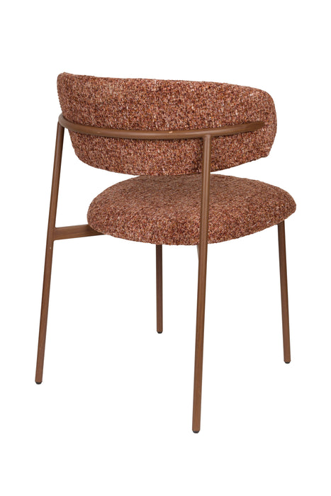 Eetkamerstoel Claes Polyester Terracotta 57.5x56.5 cm-Eetkamerstoelen-Creating Home