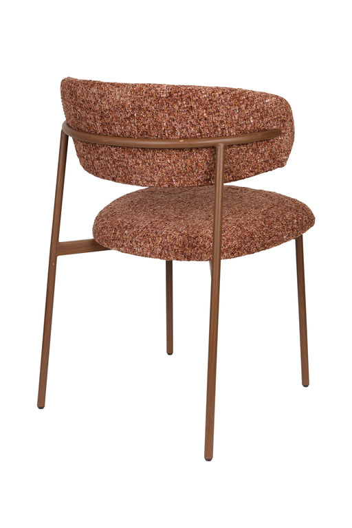 Eetkamerstoel Claes Polyester Terracotta 57.5x56.5 cm-Eetkamerstoelen-Creating Home