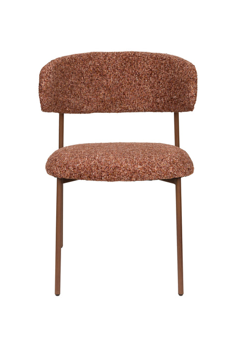 Eetkamerstoel Claes Polyester Terracotta 57.5x56.5 cm-Eetkamerstoelen-Creating Home