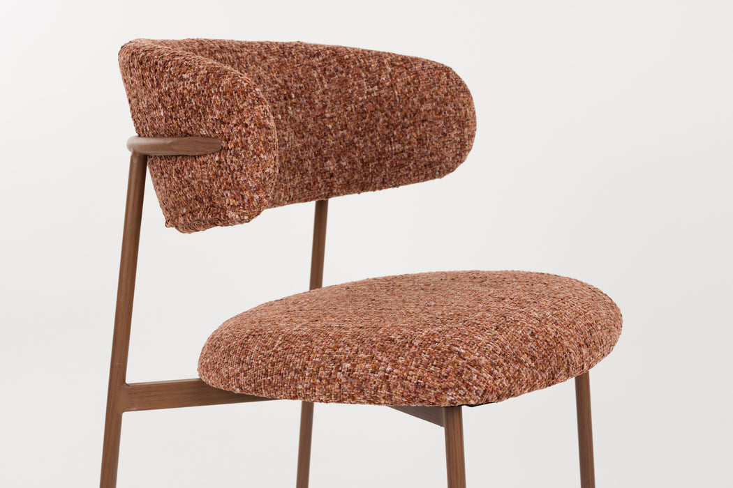 Eetkamerstoel Claes Polyester Terracotta 57.5x56.5 cm-Eetkamerstoelen-Creating Home