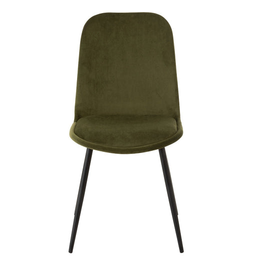 Eetkamerstoel Claire Metaal | Textiel Green-Eetkamerstoelen-J-Line