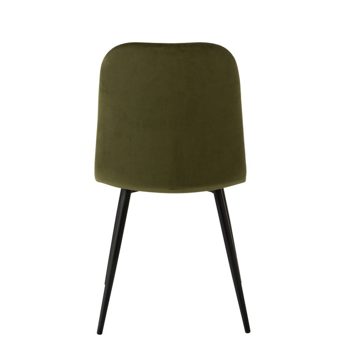 Eetkamerstoel Claire Metaal | Textiel Green-Eetkamerstoelen-J-Line