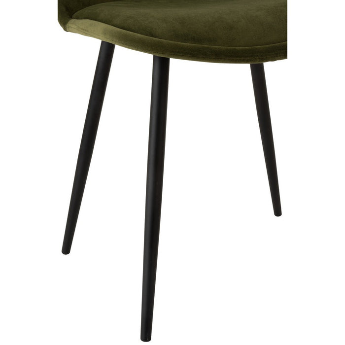 Eetkamerstoel Claire Metaal | Textiel Green-Eetkamerstoelen-J-Line