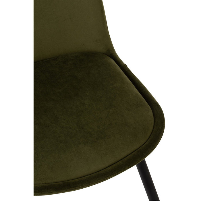 Eetkamerstoel Claire Metaal | Textiel Green-Eetkamerstoelen-J-Line