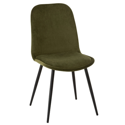 Eetkamerstoel Claire Metaal | Textiel Green-Eetkamerstoelen-J-Line