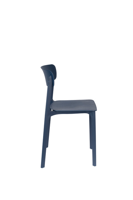 Eetkamerstoel Clive Donker Plastic Blauw 47x48 cm-Eetkamerstoelen-Creating Home