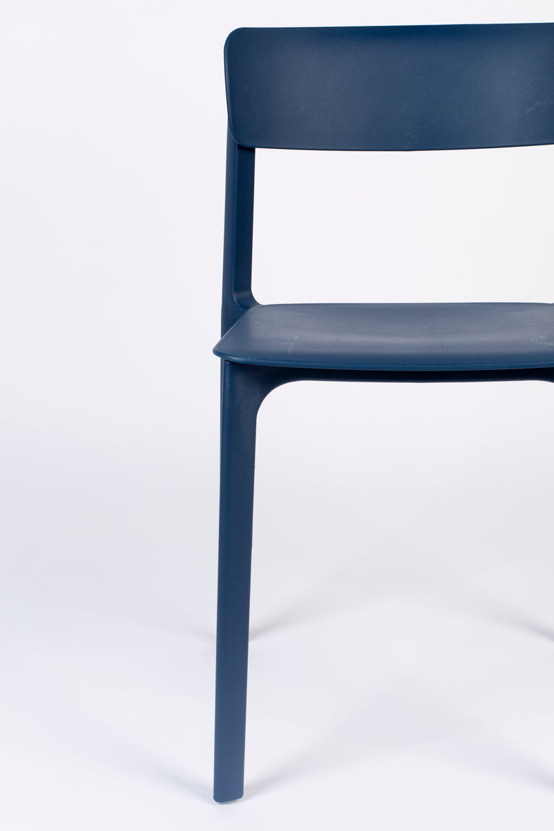 Eetkamerstoel Clive Donker Plastic Blauw 47x48 cm-Eetkamerstoelen-Creating Home