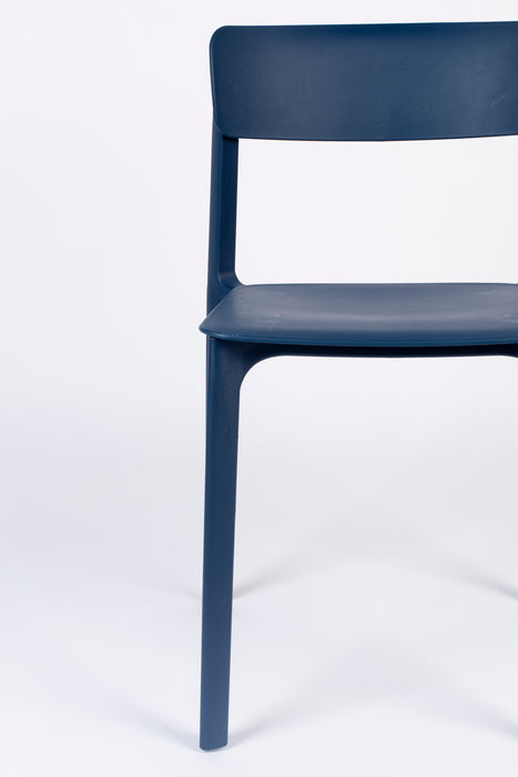 Eetkamerstoel Clive Donker Plastic Blauw 47x48 cm-Eetkamerstoelen-Creating Home