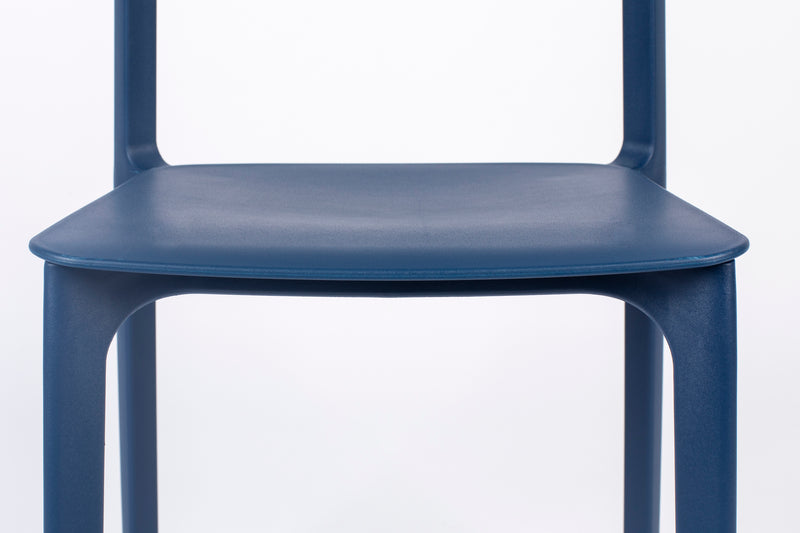 Eetkamerstoel Clive Donker Plastic Blauw 47x48 cm-Eetkamerstoelen-Creating Home