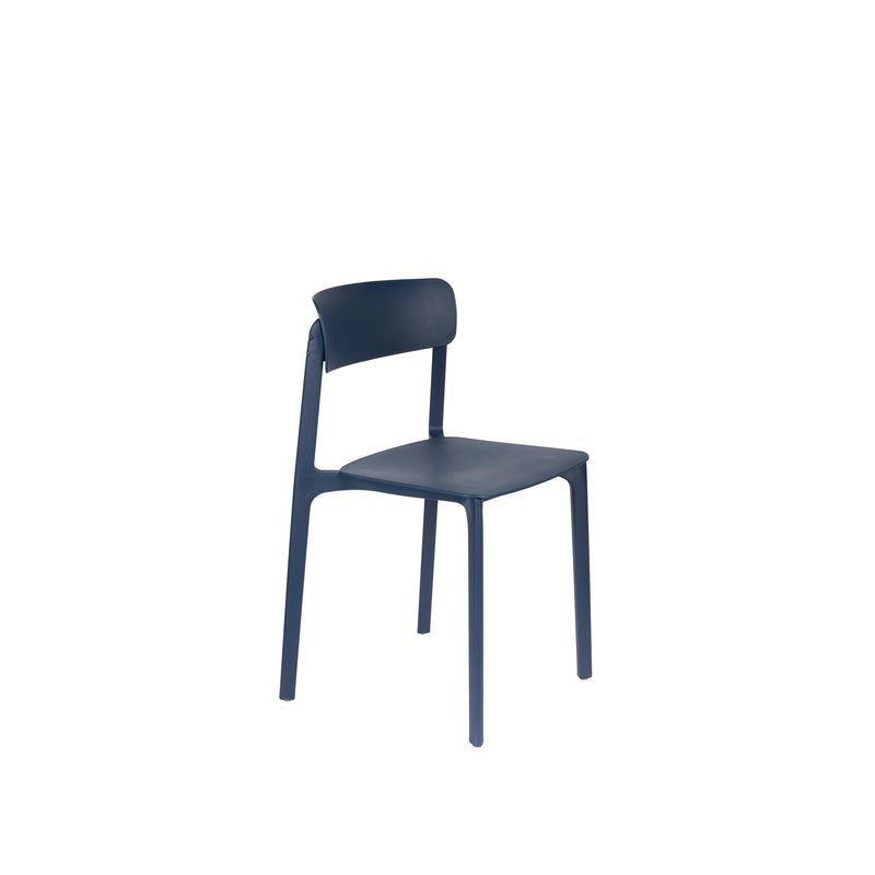 Eetkamerstoel Clive Donker Plastic Blauw 47x48 cm-Eetkamerstoelen-Creating Home