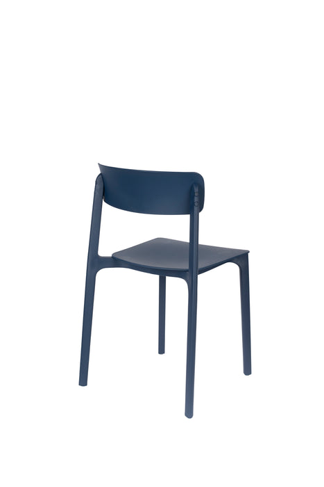 Eetkamerstoel Clive Donker Plastic Blauw 47x48 cm-Fauteuils-Creating Home