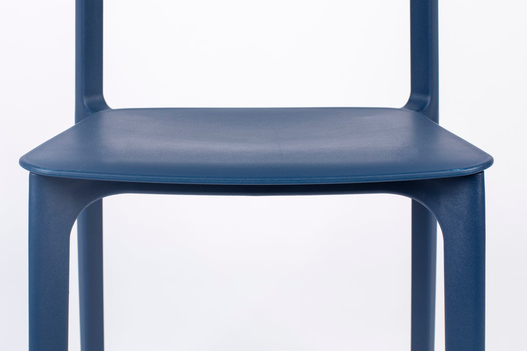 Eetkamerstoel Clive Donker Plastic Blauw 47x48 cm-Fauteuils-Creating Home