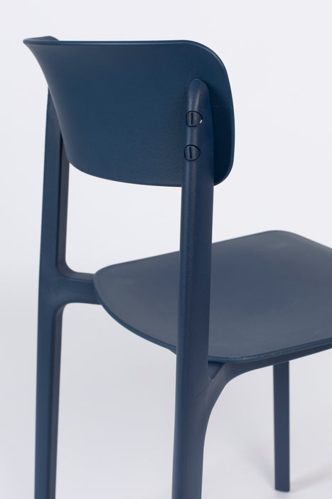 Eetkamerstoel Clive Donker Plastic Blauw 47x48 cm-Fauteuils-Creating Home