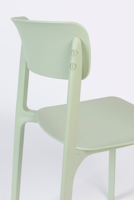 Eetkamerstoel Clive Light Plastic Groen 47x48 cm-Eetkamerstoelen-Creating Home