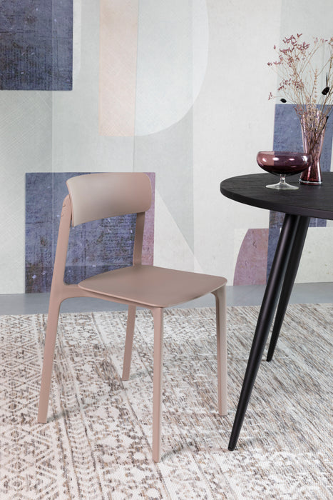 Eetkamerstoel Clive Plastic Bruin 47x48 cm-Eetkamerstoelen-Creating Home