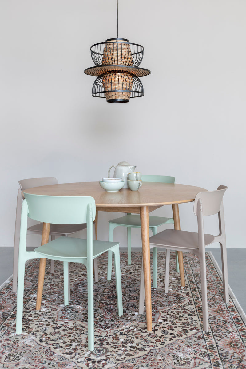 Eetkamerstoel Clive Plastic Bruin 47x48 cm-Eetkamerstoelen-Creating Home