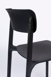 Eetkamerstoel Clive Plastic Zwart 47x48 cm-Eetkamerstoelen-Creating Home