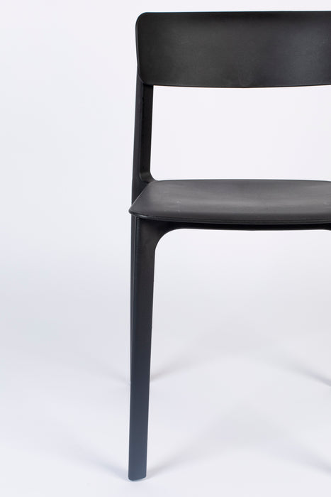 Eetkamerstoel Clive Plastic Zwart 47x48 cm-Fauteuils-Creating Home