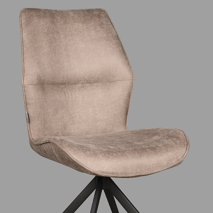 Eetkamerstoel Comfy 48x64x91 cm Taupe Suede-Eetkamerstoelen-LABEL51