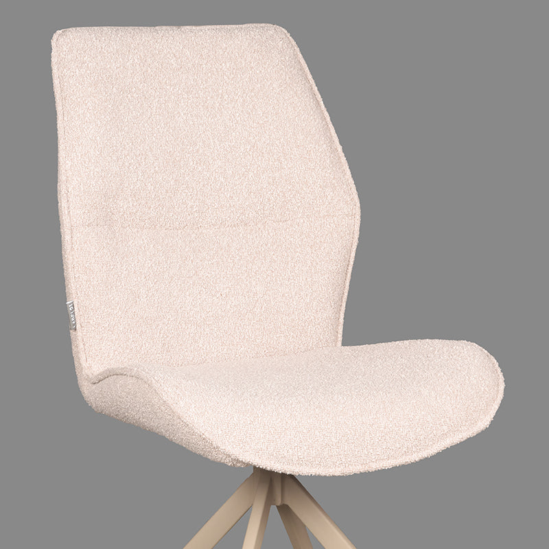 Eetkamerstoel Comfy Naturel Boucle Taupe Metalen Frame-Eetkamerstoelen-LABEL51